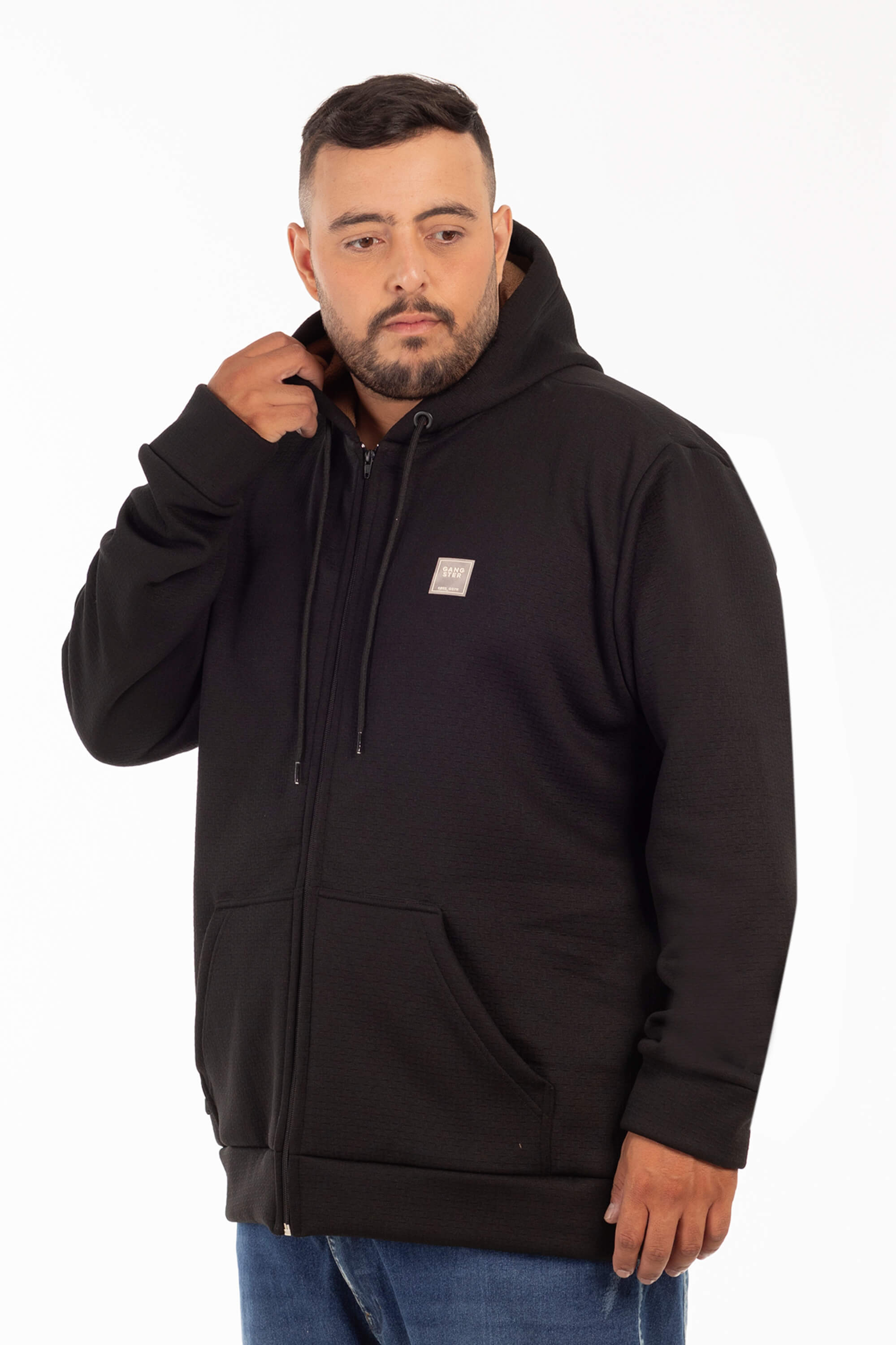 Jaqueta de Moletom com Capuz Plus Size Masculina – Conforto de