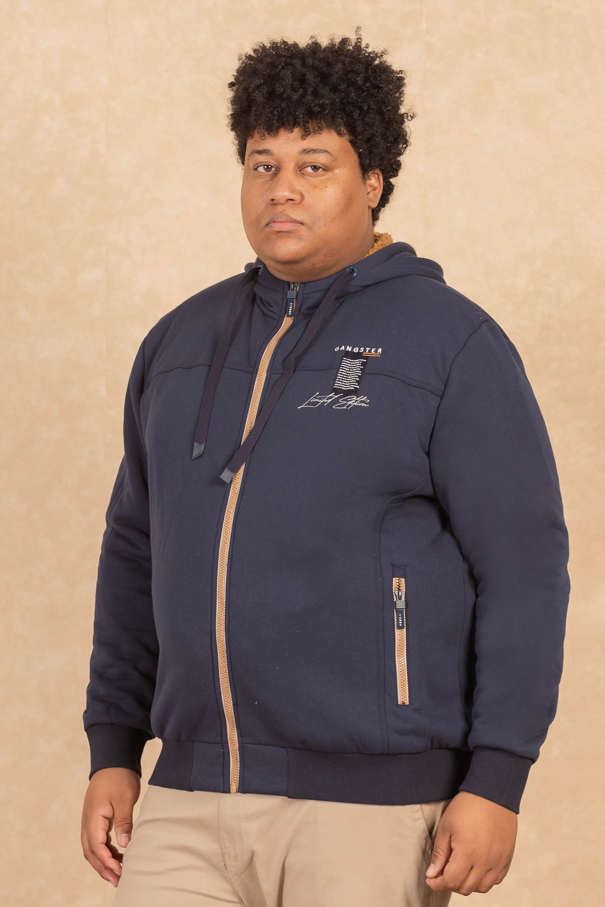 Jaqueta de Moletom com Capuz Plus Size Masculina – Conforto de