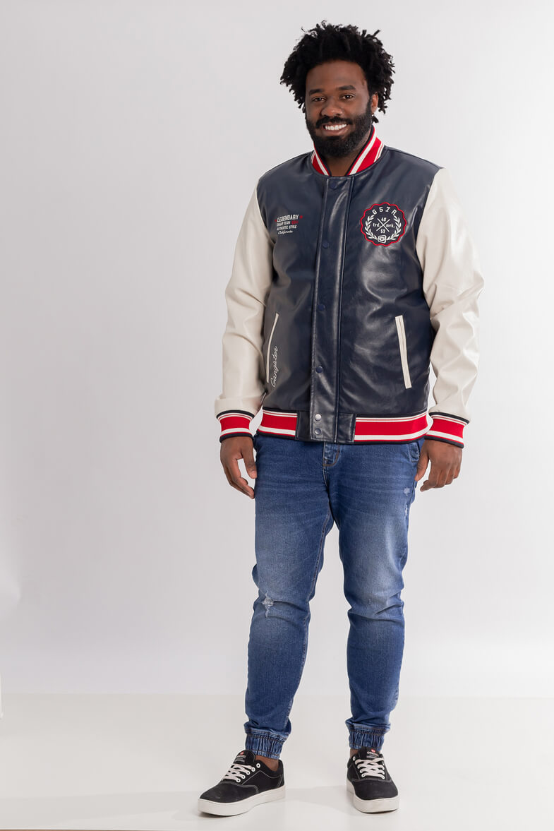 Jaqueta College Masculina Gangster – Estilo Urbano com Pegada Retrô