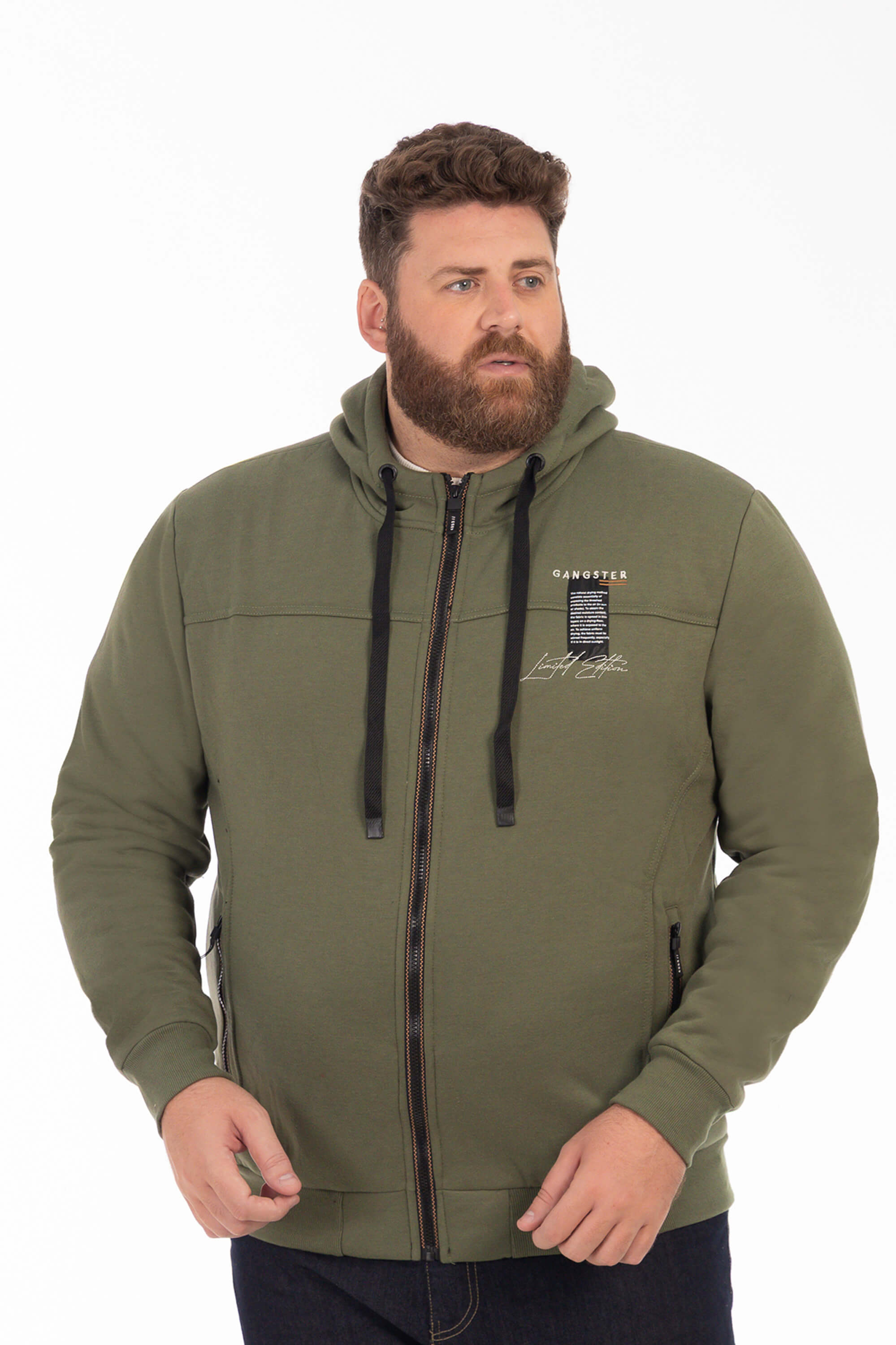 Jaqueta de Moletom com Capuz Plus Size Masculina – Conforto de
