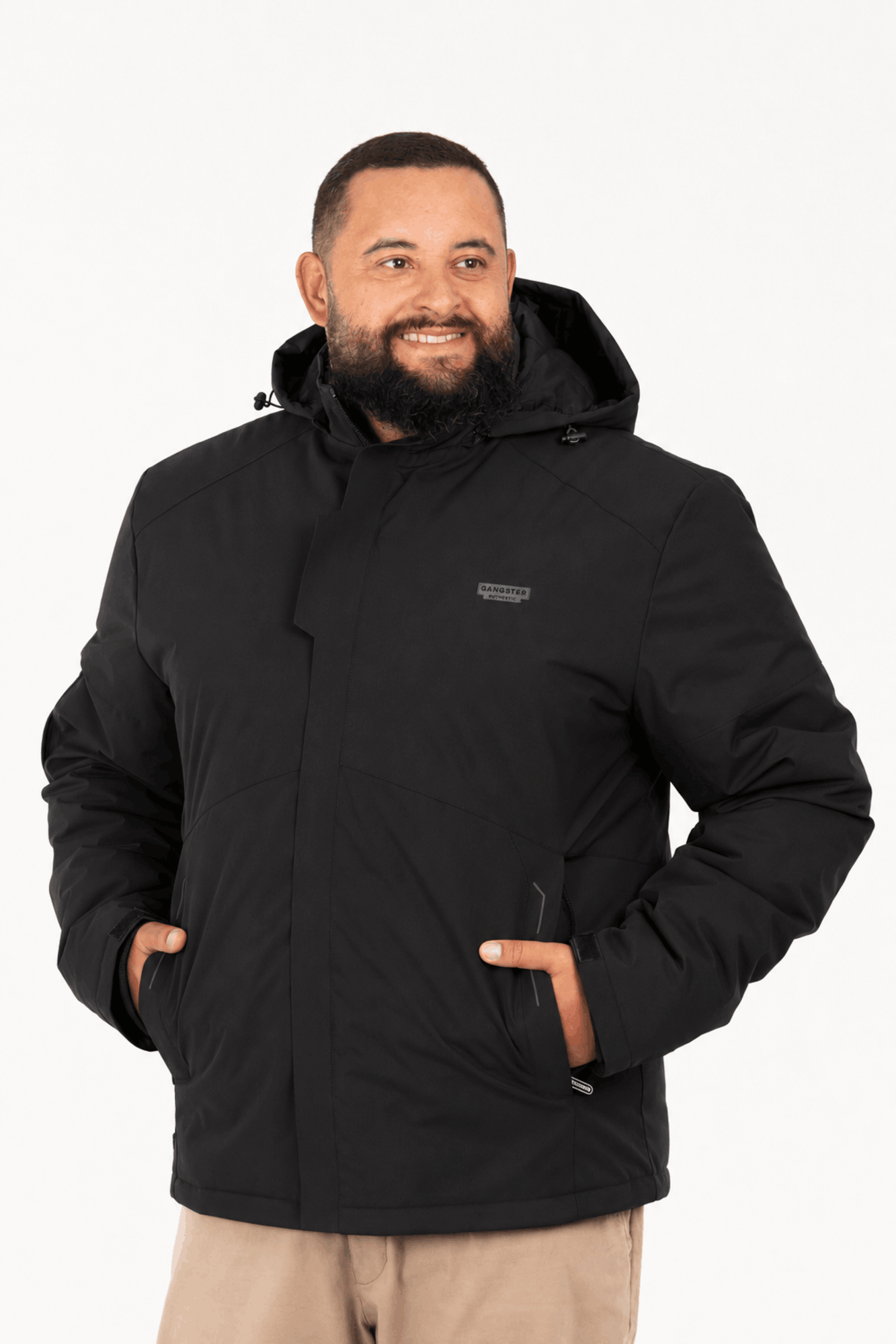 トップス 2-TONE SWEAT PARKA butcherproducts Jaqueta Winter Tech Plus Size com Capuz Removível Gangster