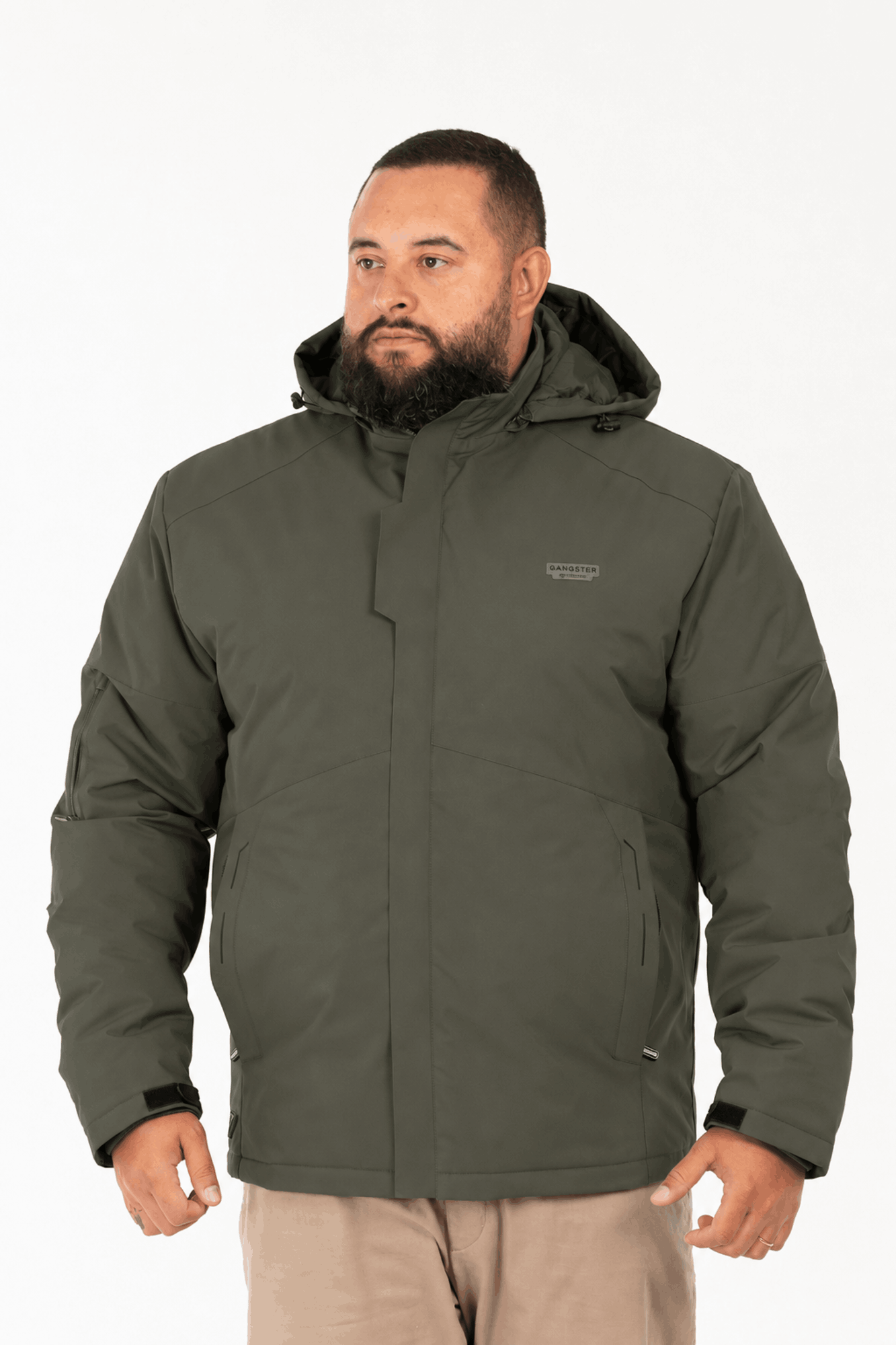 Jaqueta Winter Tech Plus Size com Capuz Removível Gangster