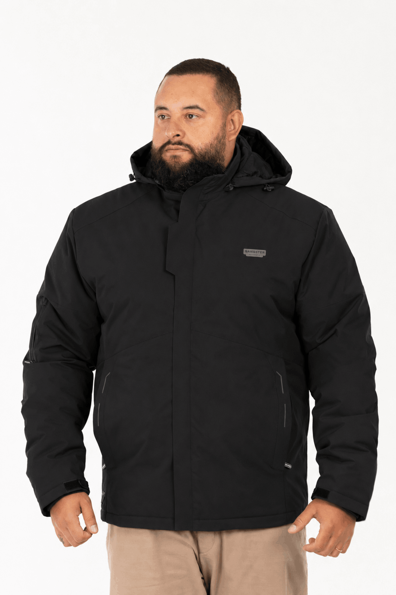 Jaqueta Winter Tech Plus Size com Capuz Removível Gangster