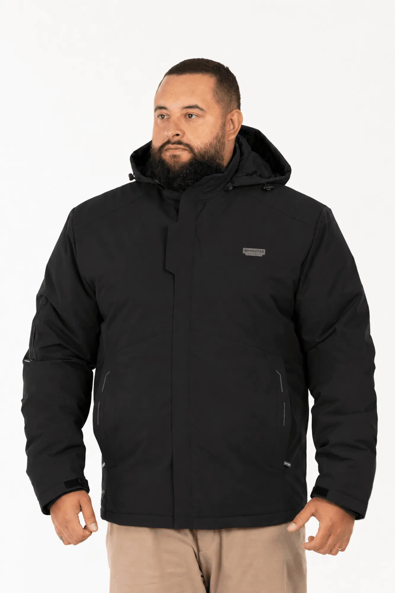 Jaqueta Winter Tech Plus Size com Capuz Removível Gangster